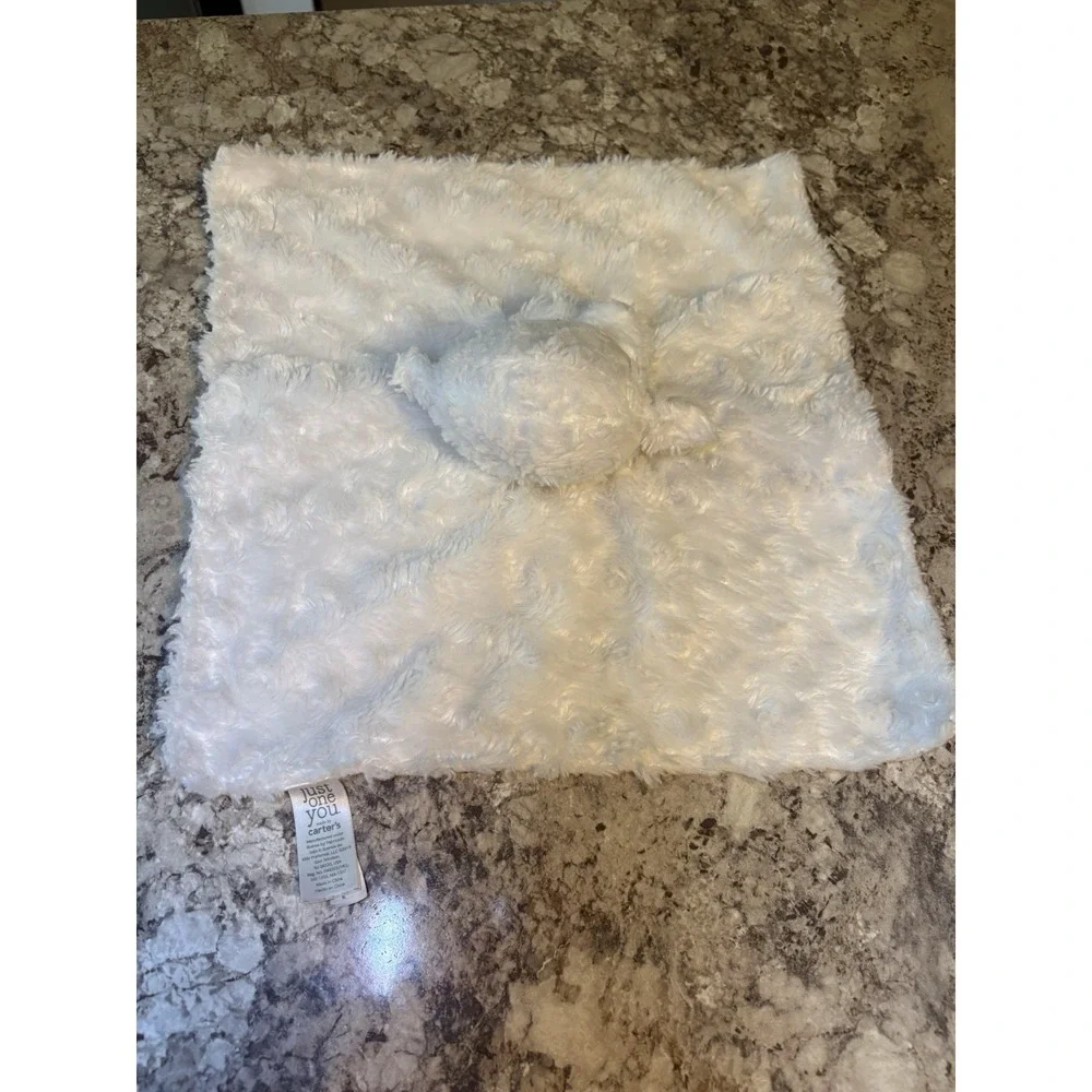 Carters Just‎ One You White Sheep Lovey Soft Security Blanket Reversible VGUC